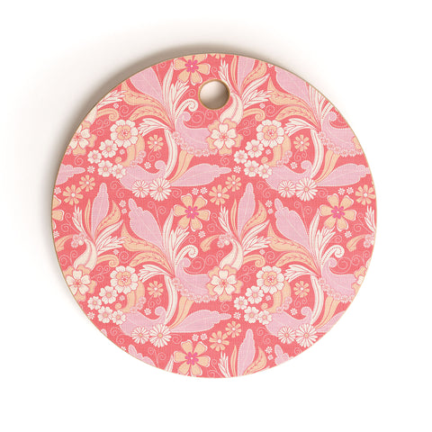 Emanuela Carratoni Peach Fuzz Paisley Cutting Board Round