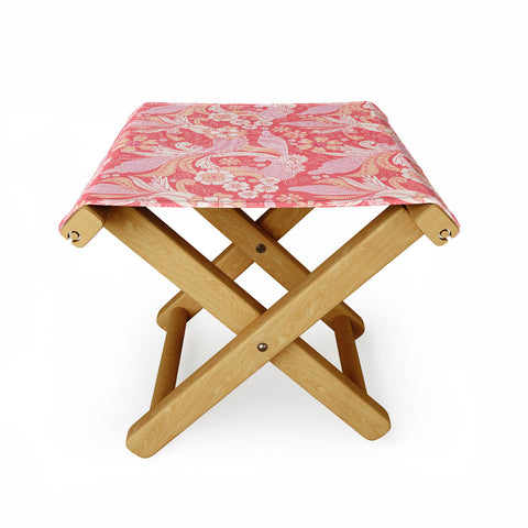 Emanuela Carratoni Peach Fuzz Paisley Folding Stool