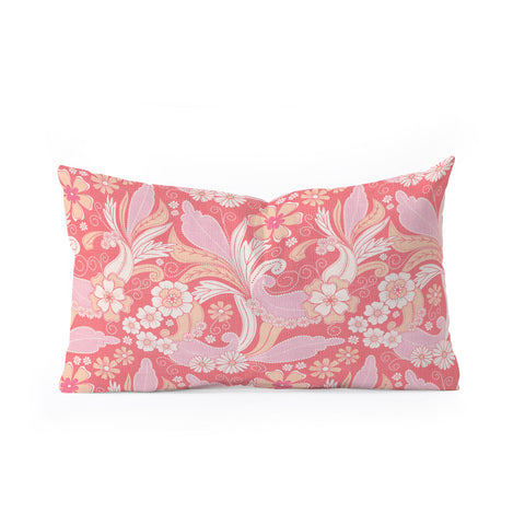 Emanuela Carratoni Peach Fuzz Paisley Oblong Throw Pillow