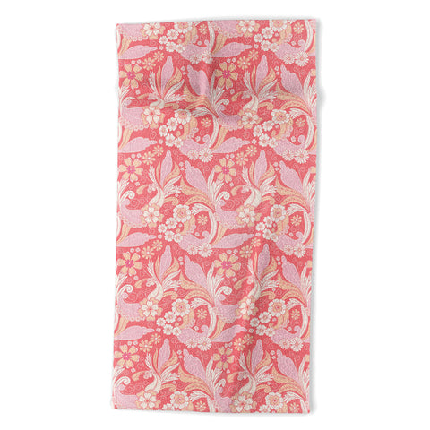 Emanuela Carratoni Peach Fuzz Paisley Beach Towel
