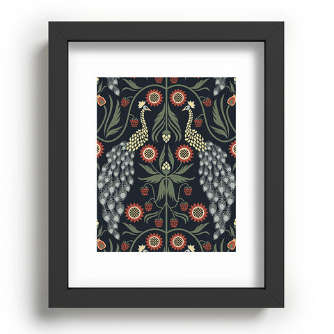 Emanuela Carratoni Peacocks and Berries Recessed Framing Rectangle