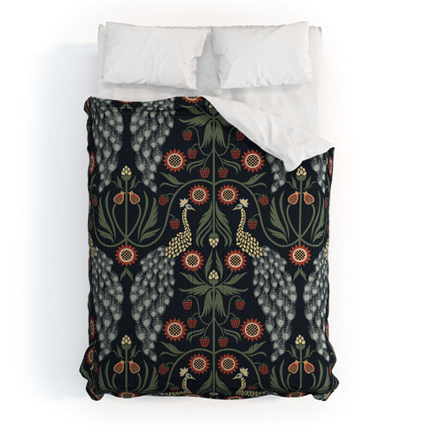 Emanuela Carratoni Peacocks and Berries Comforter