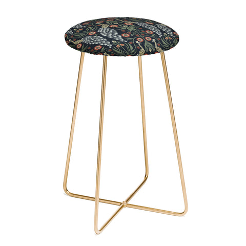 Emanuela Carratoni Peacocks and Berries Counter Stool