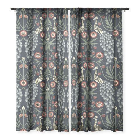 Emanuela Carratoni Peacocks and Berries Sheer Non Repeat