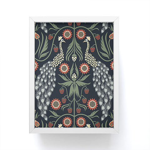 Emanuela Carratoni Peacocks and Berries Framed Mini Art Print