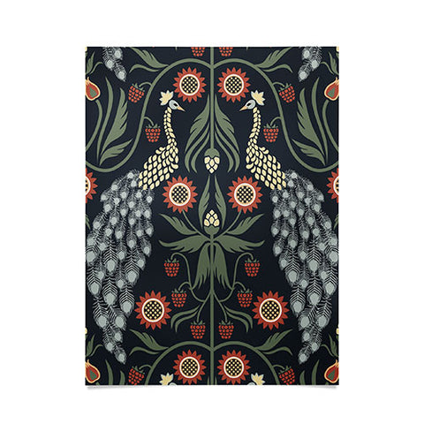 Emanuela Carratoni Peacocks and Berries Poster