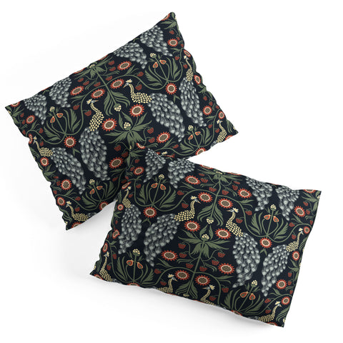 Emanuela Carratoni Peacocks and Berries Pillow Shams