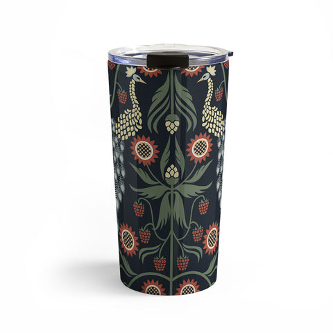 Emanuela Carratoni Peacocks and Berries Travel Mug