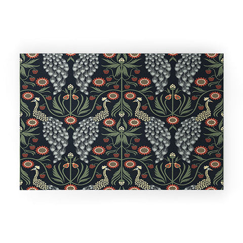 Emanuela Carratoni Peacocks and Berries Welcome Mat