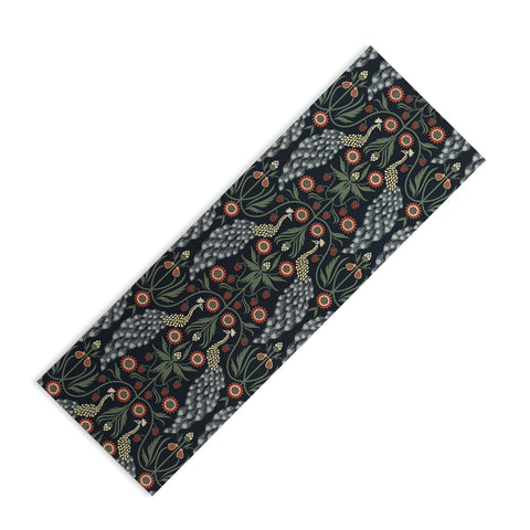 Emanuela Carratoni Peacocks and Berries Yoga Mat