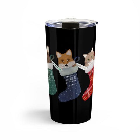 Emanuela Carratoni Pets in Christmas Stocking Travel Mug