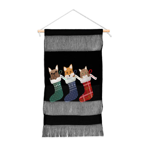 Emanuela Carratoni Pets in Christmas Stocking Wall Hanging Portrait