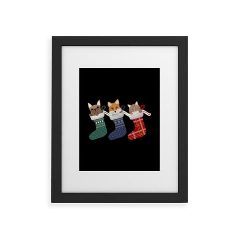 Emanuela Carratoni Pets in Christmas Stocking Framed Art Print