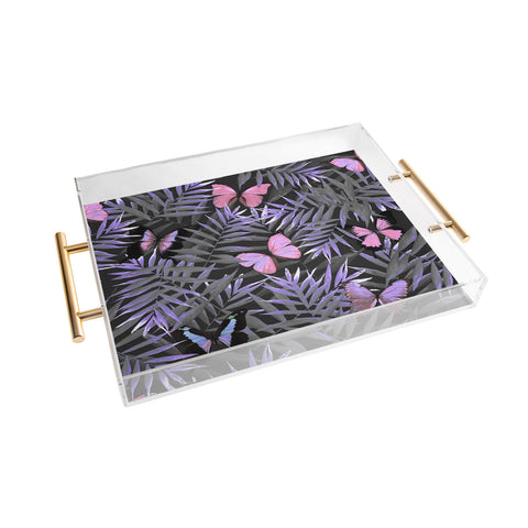 Emanuela Carratoni Pink Butterflies Dance Acrylic Tray