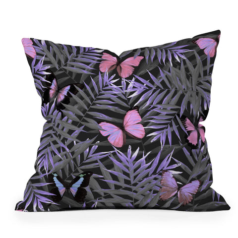 Emanuela Carratoni Pink Butterflies Dance Outdoor Throw Pillow