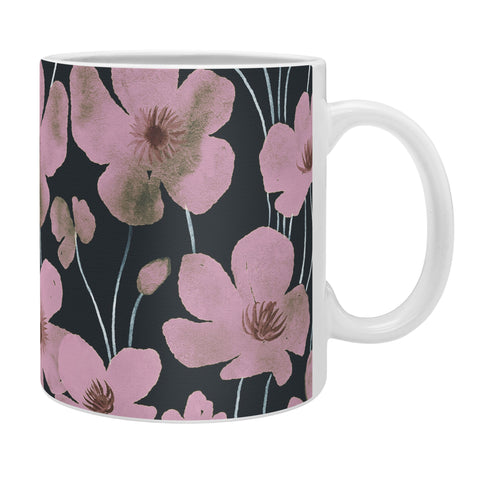 Emanuela Carratoni Pink Flowers on Blue Coffee Mug