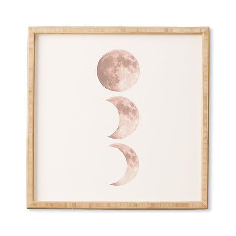 Emanuela Carratoni Pink Moon on White Framed Wall Art