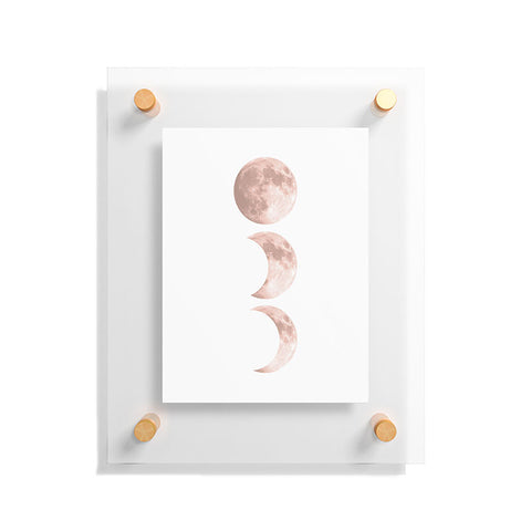 Emanuela Carratoni Pink Moon on White Floating Acrylic Print