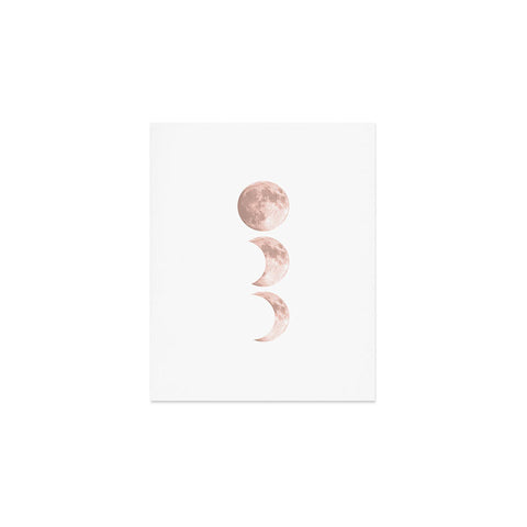 Emanuela Carratoni Pink Moon on White Art Print