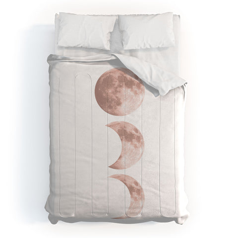 Emanuela Carratoni Pink Moon on White Comforter