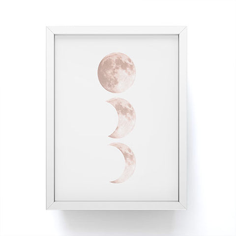 Emanuela Carratoni Pink Moon on White Framed Mini Art Print