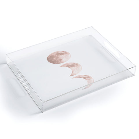 Emanuela Carratoni Pink Moon on White Acrylic Tray