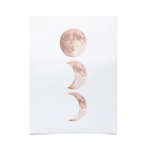 Emanuela Carratoni Pink Moon on White Poster