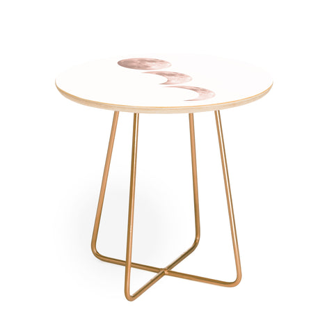 Emanuela Carratoni Pink Moon on White Round Side Table