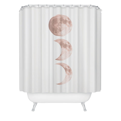 Emanuela Carratoni Pink Moon on White Shower Curtain