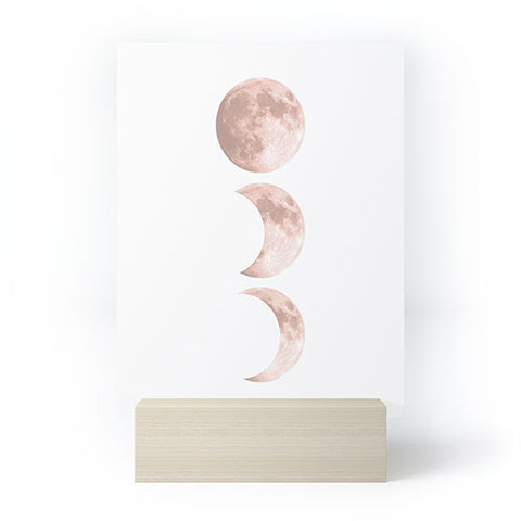 Emanuela Carratoni Pink Moon on White Mini Art Print