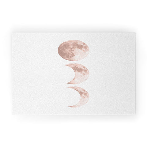 Emanuela Carratoni Pink Moon on White Welcome Mat