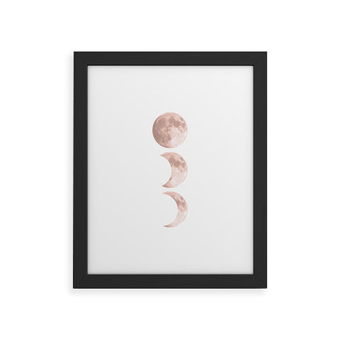 Emanuela Carratoni Pink Moon on White Framed Art Print