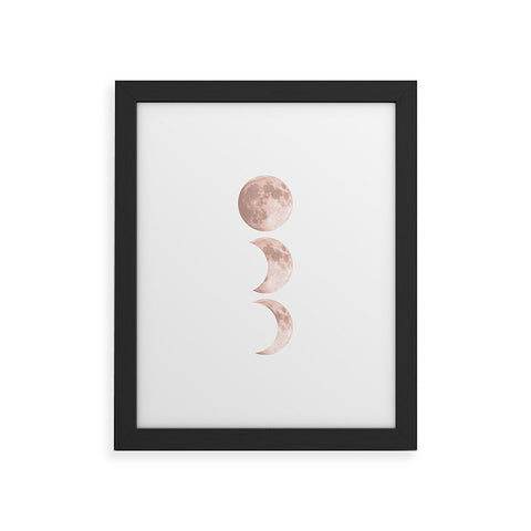 Emanuela Carratoni Pink Moon on White Framed Art Print