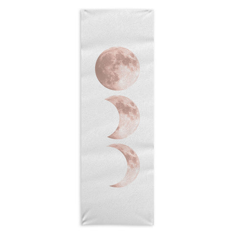 Emanuela Carratoni Pink Moon on White Yoga Towel