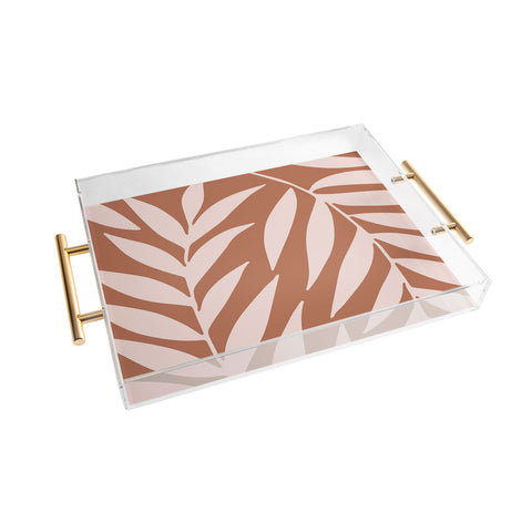 Emanuela Carratoni Pink Palms on Baked Earth Acrylic Tray