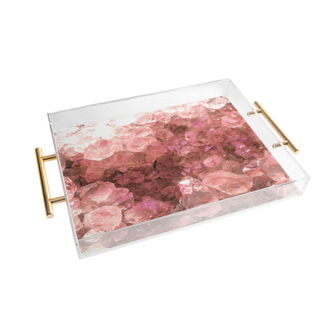 Emanuela Carratoni Pink Quartz Crystals Acrylic Tray