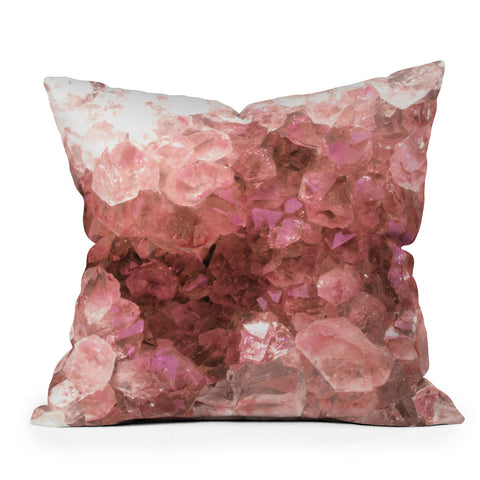 Emanuela Carratoni Pink Quartz Crystals Outdoor Throw Pillow
