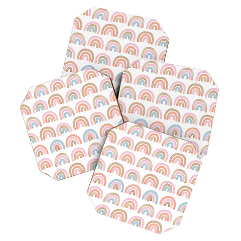 Emanuela Carratoni Pink Rainbows Coaster Set