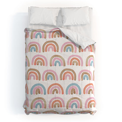 Emanuela Carratoni Pink Rainbows Comforter