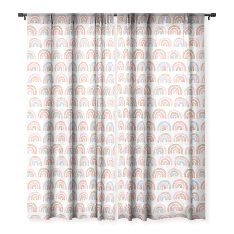 Emanuela Carratoni Pink Rainbows Sheer Window Curtain