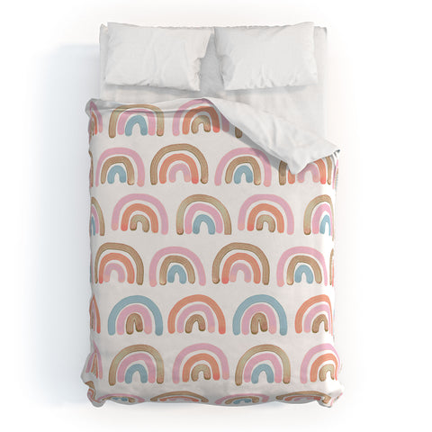 Emanuela Carratoni Pink Rainbows Duvet Cover