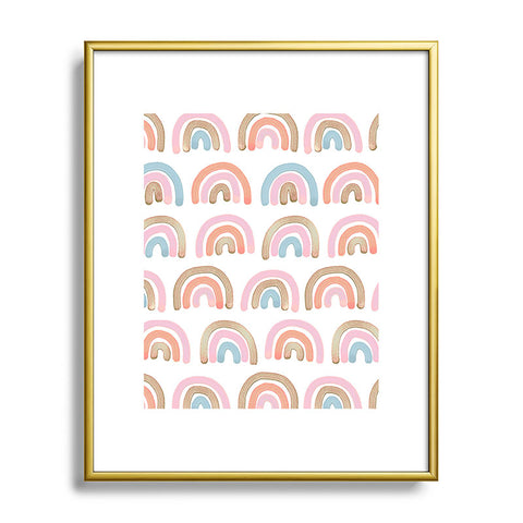 Emanuela Carratoni Pink Rainbows Metal Framed Art Print Havenly