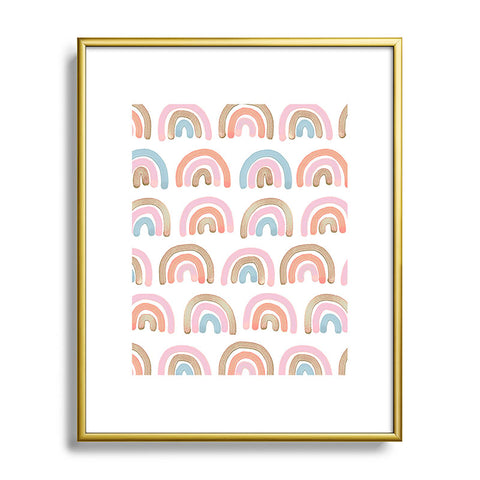 Emanuela Carratoni Pink Rainbows Metal Framed Art Print