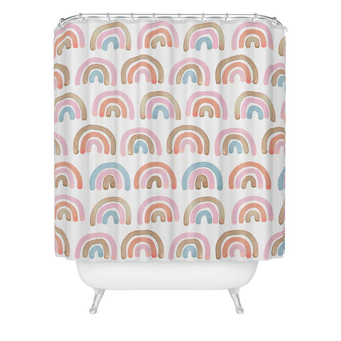 Emanuela Carratoni Pink Rainbows Shower Curtain Havenly