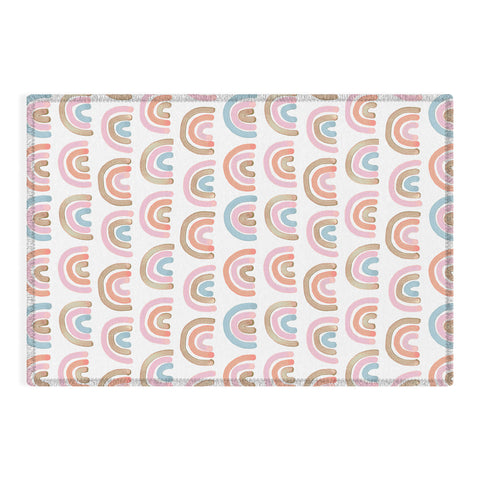 Emanuela Carratoni Pink Rainbows Outdoor Rug