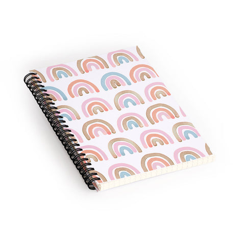 Emanuela Carratoni Pink Rainbows Spiral Notebook