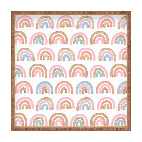 Emanuela Carratoni Pink Rainbows Square Tray
