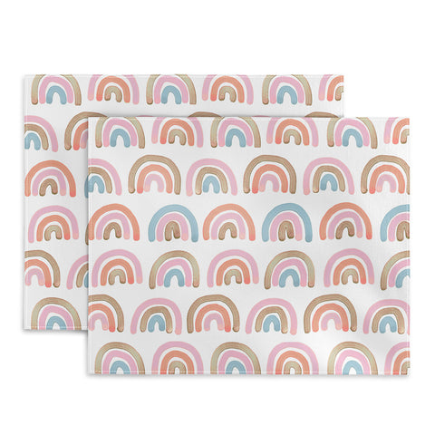 Emanuela Carratoni Pink Rainbows Placemat