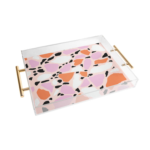 Emanuela Carratoni Pink Shadows Terrazzo Acrylic Tray
