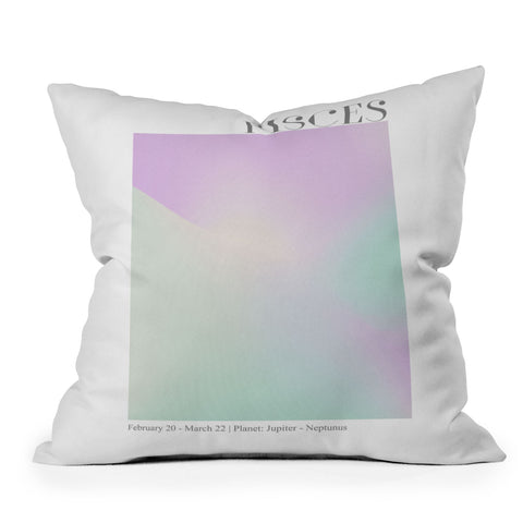 Emanuela Carratoni Pisces Zodiac Sign Gradient Outdoor Throw Pillow